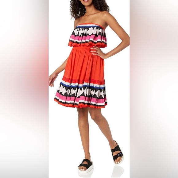kate spade Dresses & Skirts - Kate Spade|Colorful boho strapless pleated dress, size 6•••Artsy, bold style🫶🏻